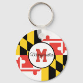 Maryland Flag Monogram Personalisierter Schlüssela Schlüsselanhänger (Rückseite)