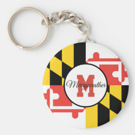Maryland Flag Monogram Personalisierter Schlüssela Schlüsselanhänger
