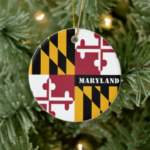 Maryland Flag Ornament, Weihnachten, Maryland Keramik Ornament