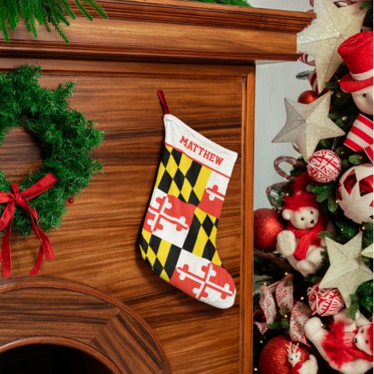 Maryland Flag Personalisiert Kleiner Weihnachtsstrumpf