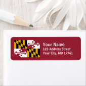 Maryland Flag Rücksendeadressen-Aufklebers Red (Insitu)