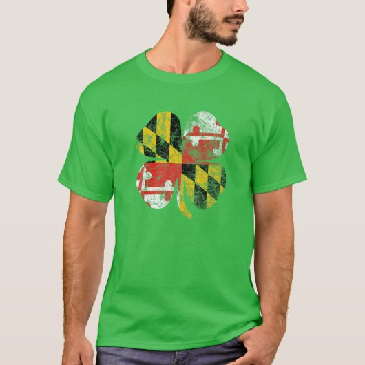 Maryland Flag Shamrock Irish St Patricks Day Coupl T-Shirt (Vorderseite)