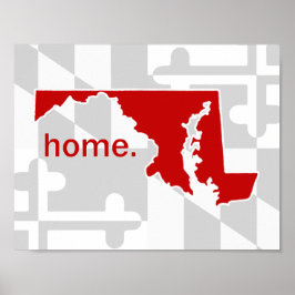 Maryland Flag/Staat Pop - rot Poster