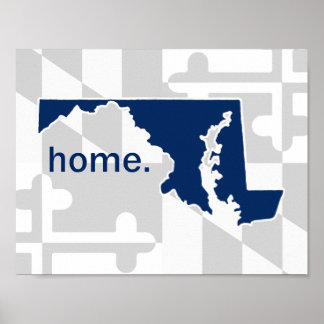 Maryland Flag/Staat Pop von Farbe - blau Poster