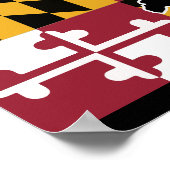 Maryland Flag/Staat Poster - schwarz (Ecke)