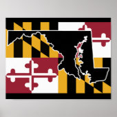 Maryland Flag/Staat Poster - schwarz (Vorne)