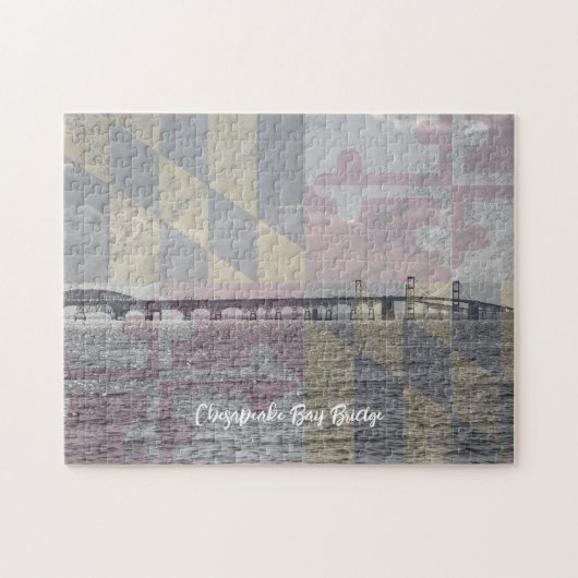 Maryland Flag und Chesapeake Bay Bridge Puzzle (Horizontal)