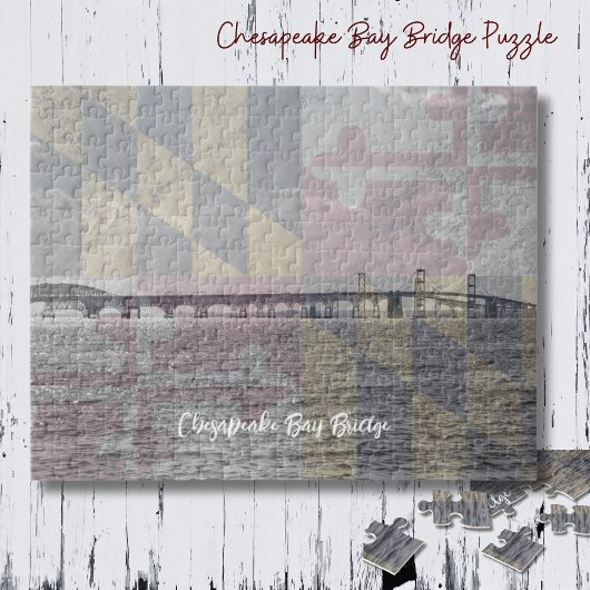 Maryland Flag und Chesapeake Bay Bridge Puzzle