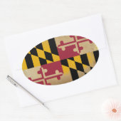Maryland Flag VINTAG.png Ovaler Aufkleber (Umschlag)