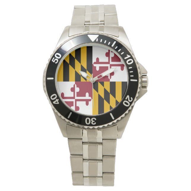 Maryland Flag Watch Armbanduhr (Vorderseite)