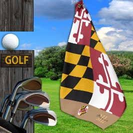 Maryland flagand & Maryland mit Monogramm / Golfha Golfhandtuch