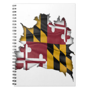 Maryland-Flagge darunterliegend Notizblock