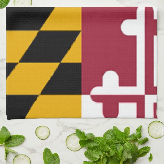 Maryland-Flagge Geschirrtuch (Gefaltet)