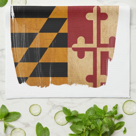 Maryland-Flagge Geschirrtuch (Gefaltet)