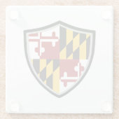 Maryland-Flagge Glasuntersetzer (Rückseite)