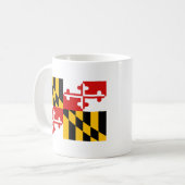 Maryland-Flagge + Karten-Tasse Kaffeetasse (Vorderseite Links)