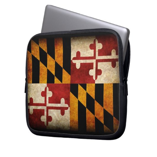 Maryland-Flagge Laptopschutzhülle (Vorderseite Links)