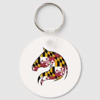 Maryland-Flagge-Pferd-Knopf Schlüsselanhänger