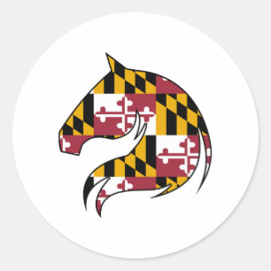 Maryland-Flagge Pferde-Aufkleber Runder Aufkleber
