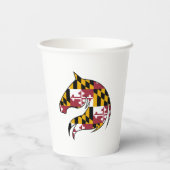 Maryland-Flagge Pferdekopf-Papierbecher Pappbecher (Rückseite)