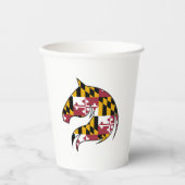 Maryland-Flagge Pferdekopf-Papierbecher Pappbecher (Vorderseite)