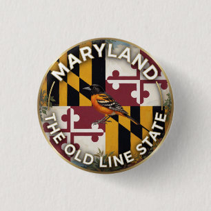 Maryland-Flagge und Baltimore-Oriole-Erbe Button