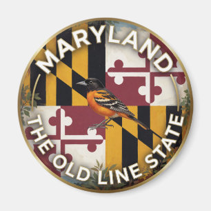 Maryland-Flagge und Baltimore-Oriole-Erbe Magnet