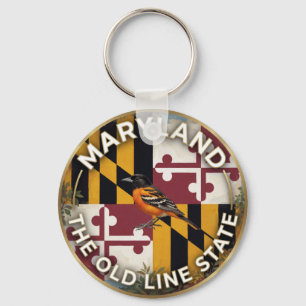 Maryland-Flagge und Baltimore-Oriole-Erbe Schlüsselanhänger