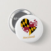 Maryland-Flaggen-Herz Button (Vorne & Hinten)
