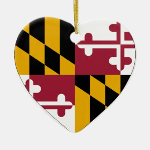 Maryland-Flaggen-Herz Keramikornament