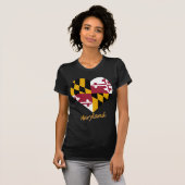 Maryland-Flaggen-Herz T-Shirt (Vorne ganz)