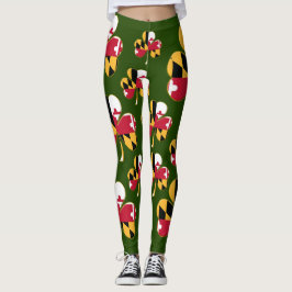 Maryland-Flaggen-Kleeblatt Leggings