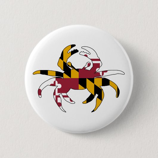 Maryland-Flaggen-Krabbe Button (Vorderseite)