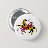 Maryland-Flaggen-Krabbe Button (Vorne & Hinten)