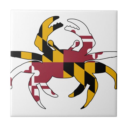 Maryland-Flaggen-Krabbe Fliese (Vorderseite)