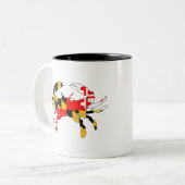 Maryland-Flaggen-Krabbe Zweifarbige Tasse (Vorderseite Links)