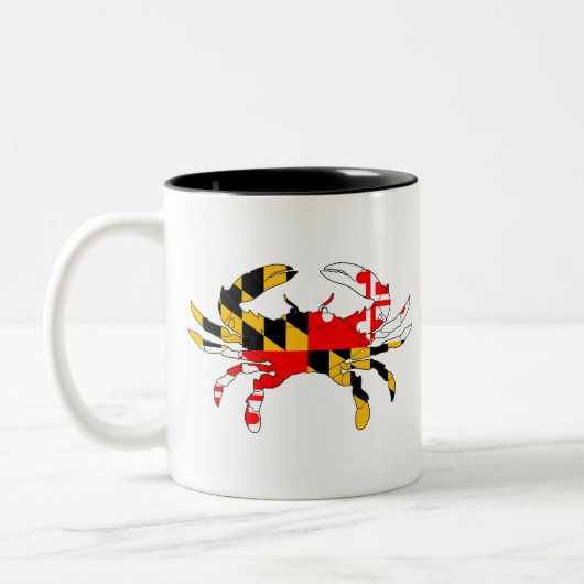 Maryland-Flaggen-Krabbe Zweifarbige Tasse (Links)