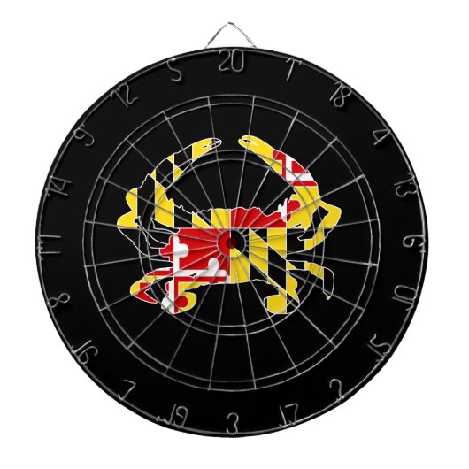 Maryland-Flaggen-KrabbeDartboard Dartscheibe (vorne)