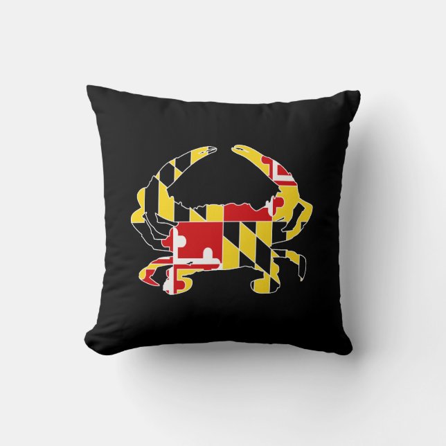 Maryland-Flaggen-Krabben-Polyester-Wurfs-Kissen Kissen (Vorderseite)