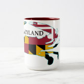 Maryland-Flaggen-Krabben-Tasse Zweifarbige Tasse (Mittel)