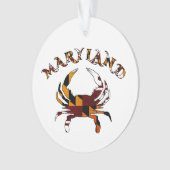Maryland-Flaggen-Krabben-Verzierung Ornament (Vorderseite)