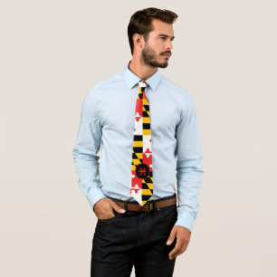 Maryland-Flaggen-Monogramm-personalisierte Krawatte