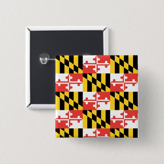 Maryland-Flaggen-Quadrat-Knopf Button (Vorne & Hinten)