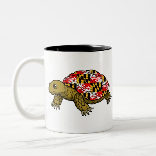 Maryland-Flaggen-Schildkröte Zweifarbige Tasse (Links)