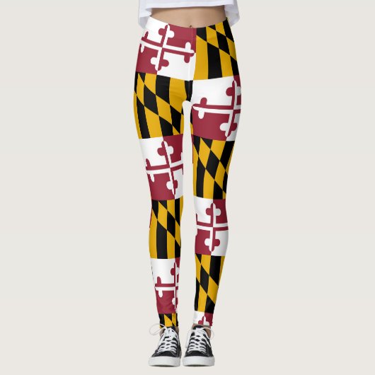 Maryland-Flaggen-Stolz-Leggings-Yoga-Hosen Leggings (Vorderseite)