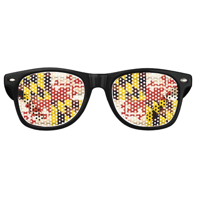 Maryland-Flaggenbrille aus gewittertem Holz Sonnenbrille (Vorderseite)