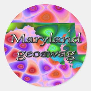Maryland Geocaching liefert Aufkleber Geoswag