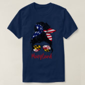 Maryland girl Messy bun American Girl Maryland Fla T-Shirt (Design vorne)