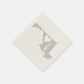Maryland Gray Map Shape Heart Cutout Paper Party Serviette (Ecke)