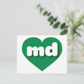 Maryland green heart - I Liebe md Postkarte (Stehend Vorderseite)
